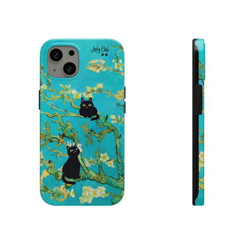 Van Gogh Almond Blossoms with Two Cats, Cat iPhone case, Tough Phone Cases