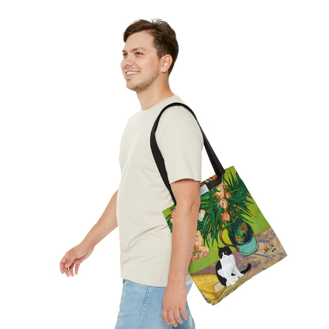 Van Gogh Oleanders Cat, All Purpose Designer Tote Bag