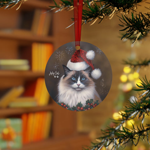 Whiskers Claus, Christmas Metal Ornaments