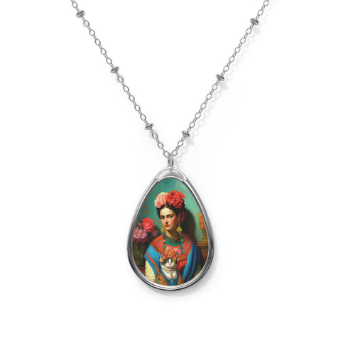 Tale of the Two Fridas Oval Necklace