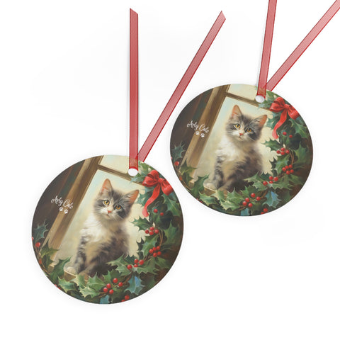 The Kitten's View, Christmas Metal Ornaments