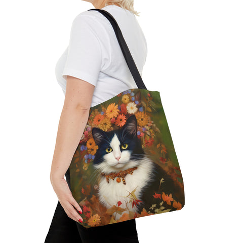 The Woodland Cat, Art Printed Bag, All Purpose Designer Tote Bag