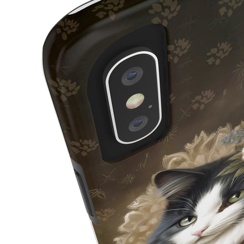 Victorian Cat with Roses, Cat iPhone case, Tough Phone Cases