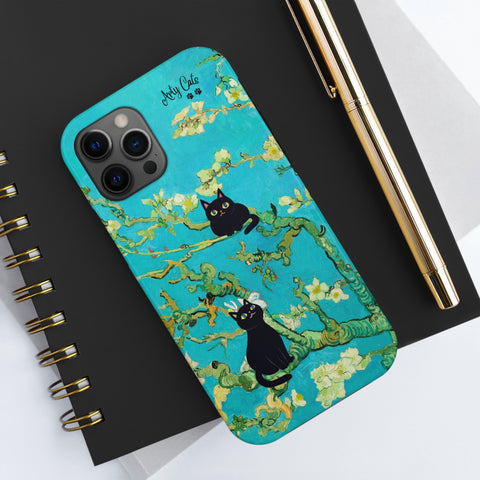 Van Gogh Almond Blossoms with Two Cats, Cat iPhone case, Tough Phone Cases