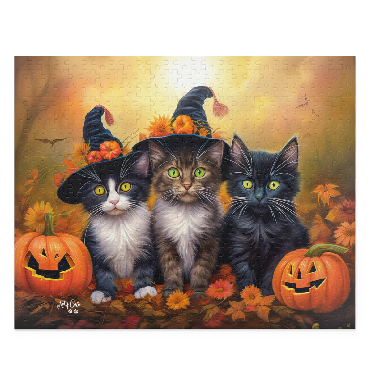 Halloween Kittens in Autumn Splendor, Jigsaw Puzzle 500-Piece