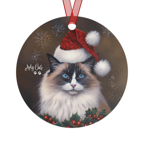 Whiskers Claus, Christmas Metal Ornaments