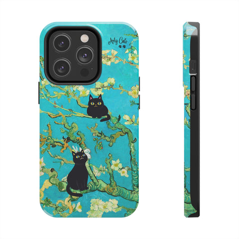 Van Gogh Almond Blossoms with Two Cats, Cat iPhone case, Tough Phone Cases