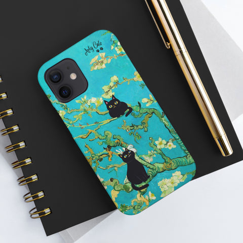 Van Gogh Almond Blossoms with Two Cats, Cat iPhone case, Tough Phone Cases