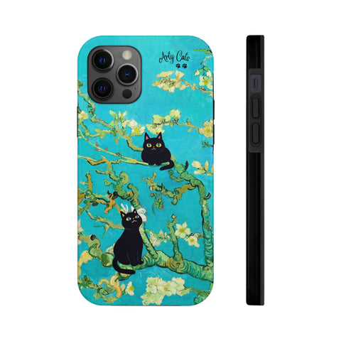 Van Gogh Almond Blossoms with Two Cats, Cat iPhone case, Tough Phone Cases