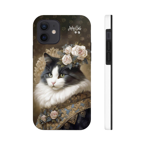 Victorian Cat with Roses, Cat iPhone case, Tough Phone Cases