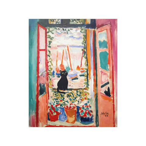 Henri Matisse The Open Window with Black Cat, Unframed Satin Poster