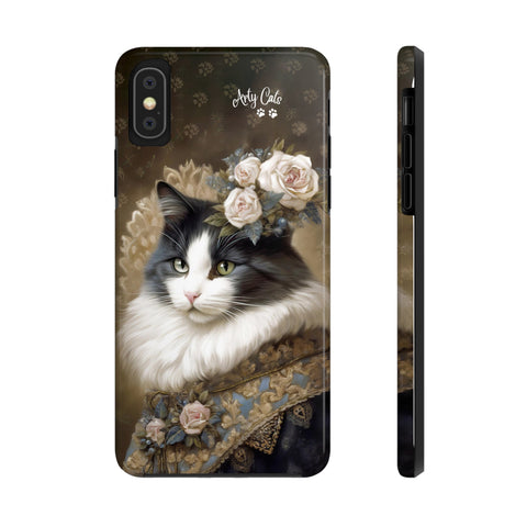 Victorian Cat with Roses, Cat iPhone case, Tough Phone Cases