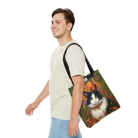 The Woodland Cat, Art Printed Bag, All Purpose Designer Tote Bag