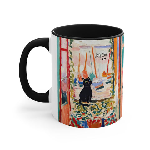 The Open Window With Cat, Henri Matisse, Accent Coffee Mug, 11oz