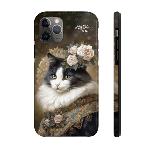 Victorian Cat with Roses, Cat iPhone case, Tough Phone Cases