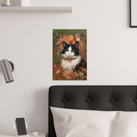 The Woodland Cat Poster, Unframed Printable Satin Poster