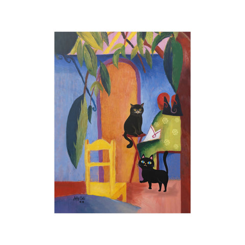 Cats at Turkish Cafe, August Macke Painting, Unframed Poster