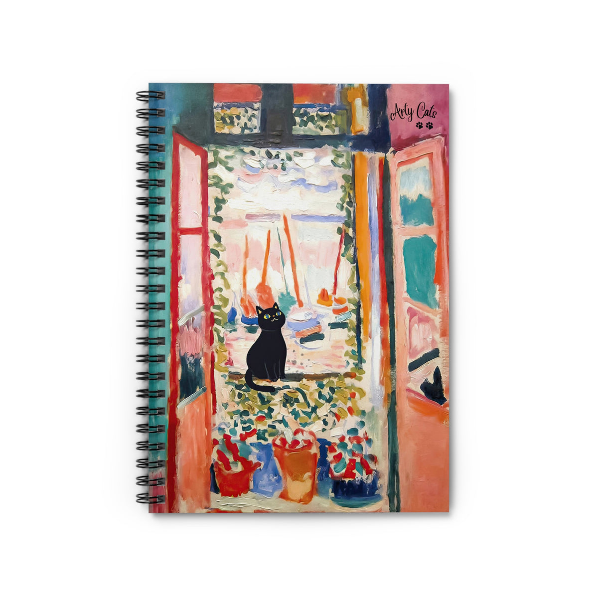 Matisse The Open Window with Cat - Spiral Notebook - Ruled Line