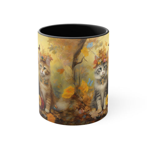 Springtime Whisper Kittens, Accent Coffee Mug, 11oz