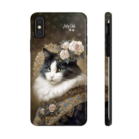 Victorian Cat with Roses, Cat iPhone case, Tough Phone Cases