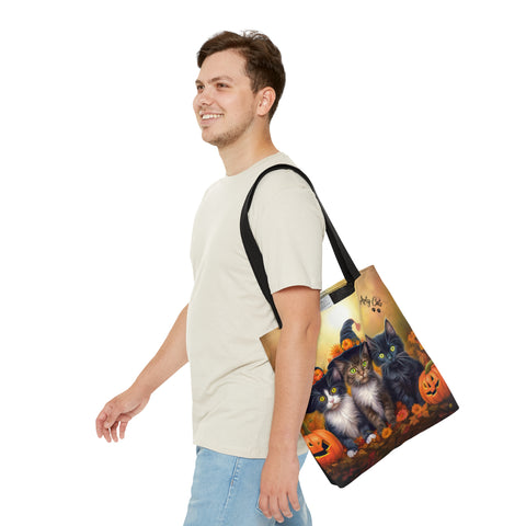 Halloween Kittens in Autumn Splendor, All Purpose Designer Tote Bag