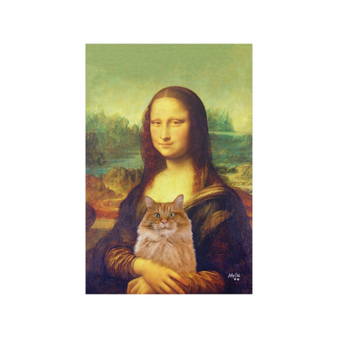 Mona Lisa's Purrfect Partner, Unframed Satin Poster