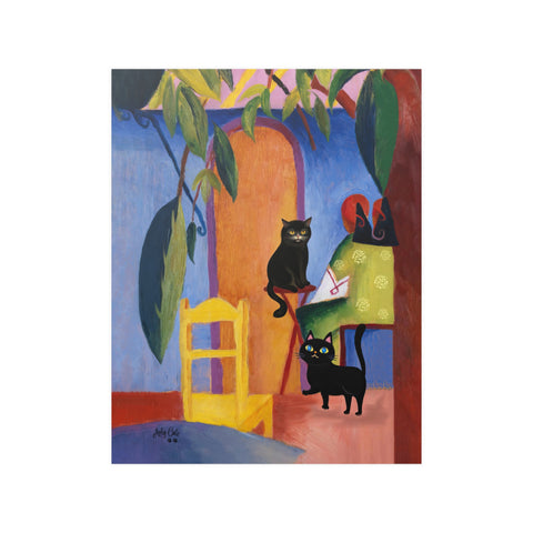 Cats at Turkish Cafe, August Macke Painting, Unframed Poster