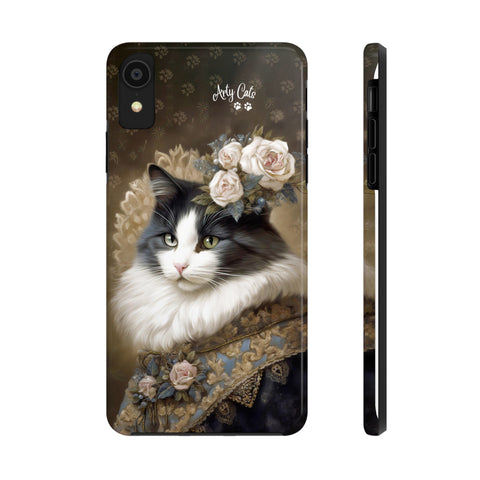 Victorian Cat with Roses, Cat iPhone case, Tough Phone Cases