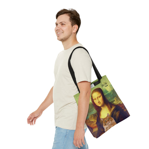 Mona Lisa with Cat, Leonardo da Vinci, All Purpose Designer Tote Bag