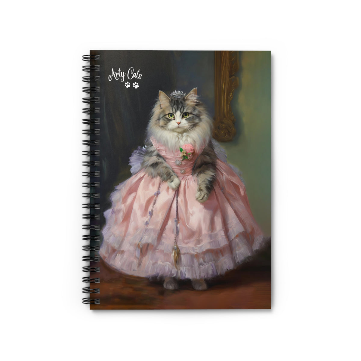 Purrfection in Pink, Stylish Kitty Couture, Spiral Notebook - Ruled Line