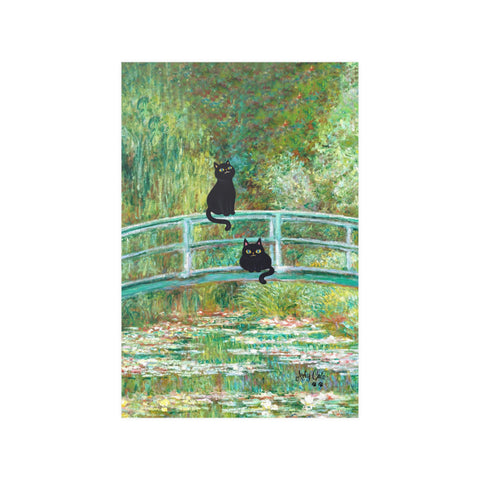 Monet's The Water Lily Pond Bridge with the Cats, Unframed Printed Poster