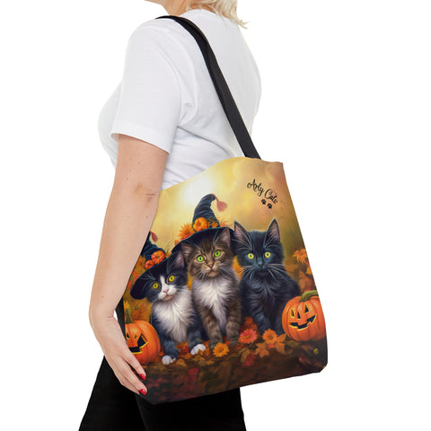 Halloween Kittens in Autumn Splendor, All Purpose Designer Tote Bag