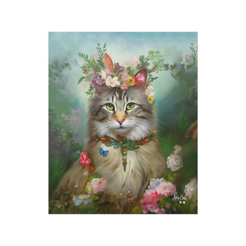 Princess Blossom, Charming Maine Coon Cat, Unframed Satin Poster Print