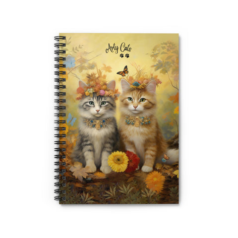 Springtime Whispers Luna and Blossom - Spiral Notebook - Ruled Line