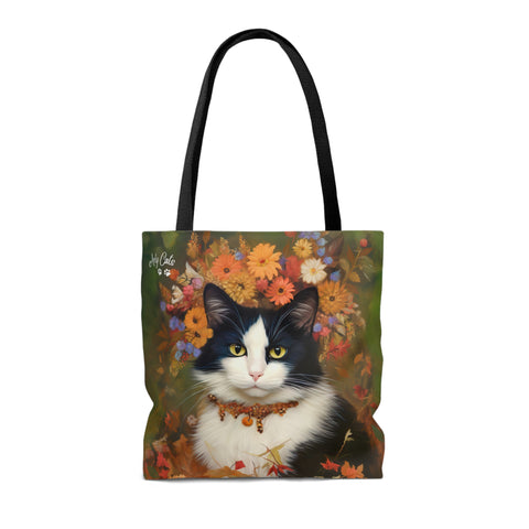 The Woodland Cat, Art Printed Bag, All Purpose Designer Tote Bag