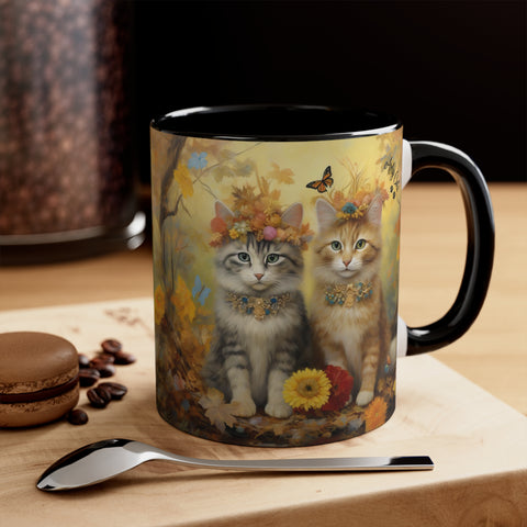 Springtime Whisper Kittens, Accent Coffee Mug, 11oz