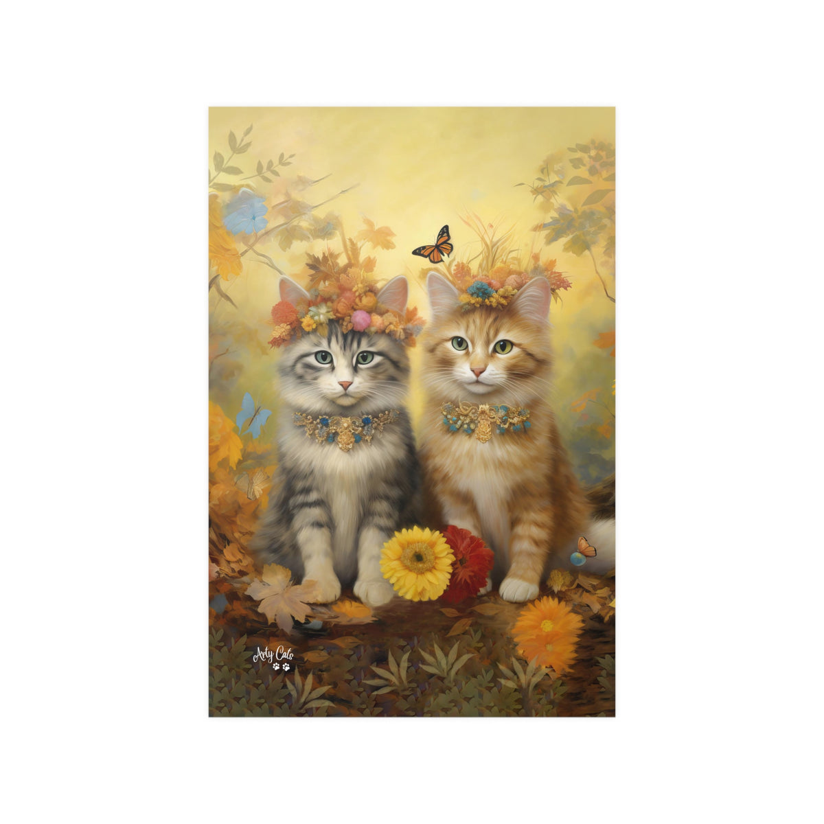 Springtime Whispers Luna and Blossom, Unframed Satin Poster Print