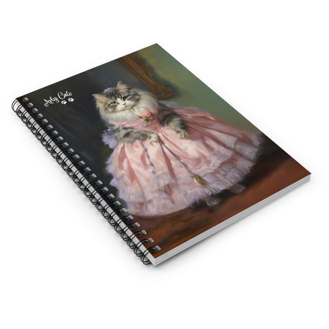 Purrfection in Pink, Stylish Kitty Couture, Spiral Notebook - Ruled Line