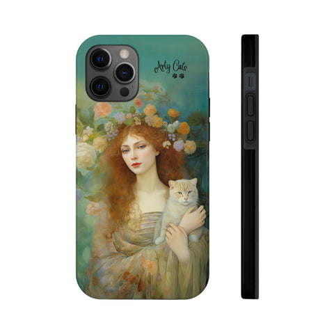 Spring's Fairy Tale, Enchanting Fairy with Her Cat iPhone case, Tough Phone Cases