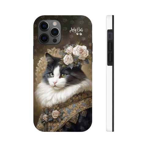 Victorian Cat with Roses, Cat iPhone case, Tough Phone Cases