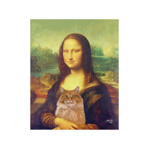 Mona Lisa's Purrfect Partner, Unframed Satin Poster