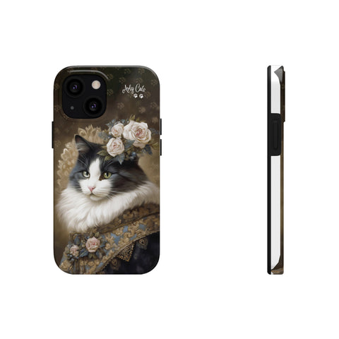 Victorian Cat with Roses, Cat iPhone case, Tough Phone Cases