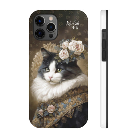 Victorian Cat with Roses, Cat iPhone case, Tough Phone Cases