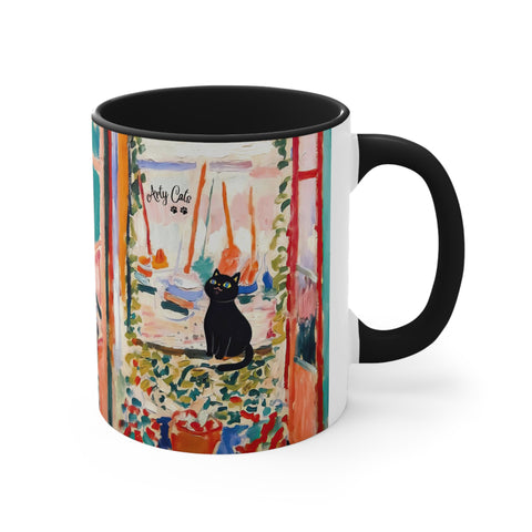 The Open Window With Cat, Henri Matisse, Accent Coffee Mug, 11oz