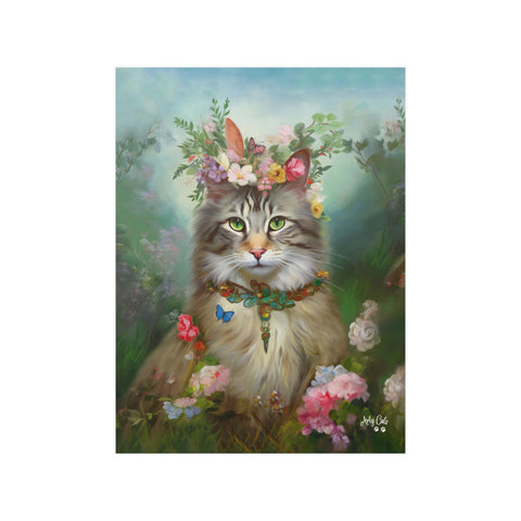 Princess Blossom, Charming Maine Coon Cat, Unframed Satin Poster Print