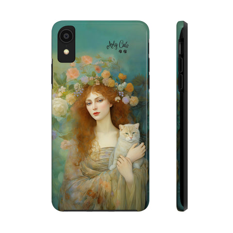 Spring's Fairy Tale, Enchanting Fairy with Her Cat iPhone case, Tough Phone Cases