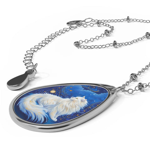 The Celestial Cat, Oval Necklace