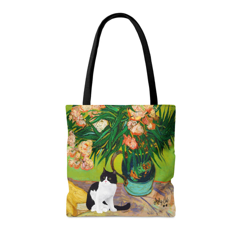 Van Gogh Oleanders Cat, All Purpose Designer Tote Bag