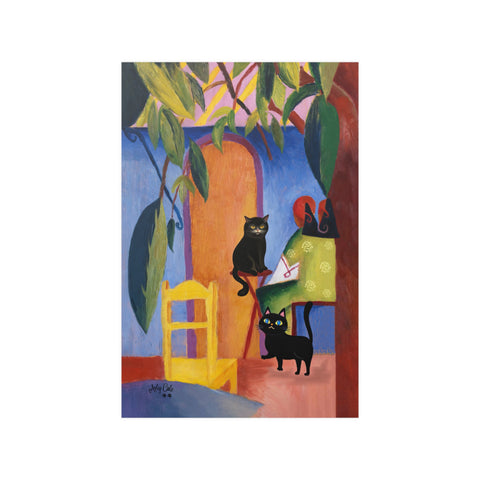 Cats at Turkish Cafe, August Macke Painting, Unframed Poster