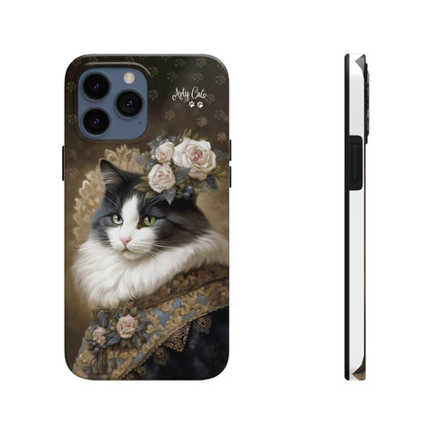 Victorian Cat with Roses, Cat iPhone case, Tough Phone Cases